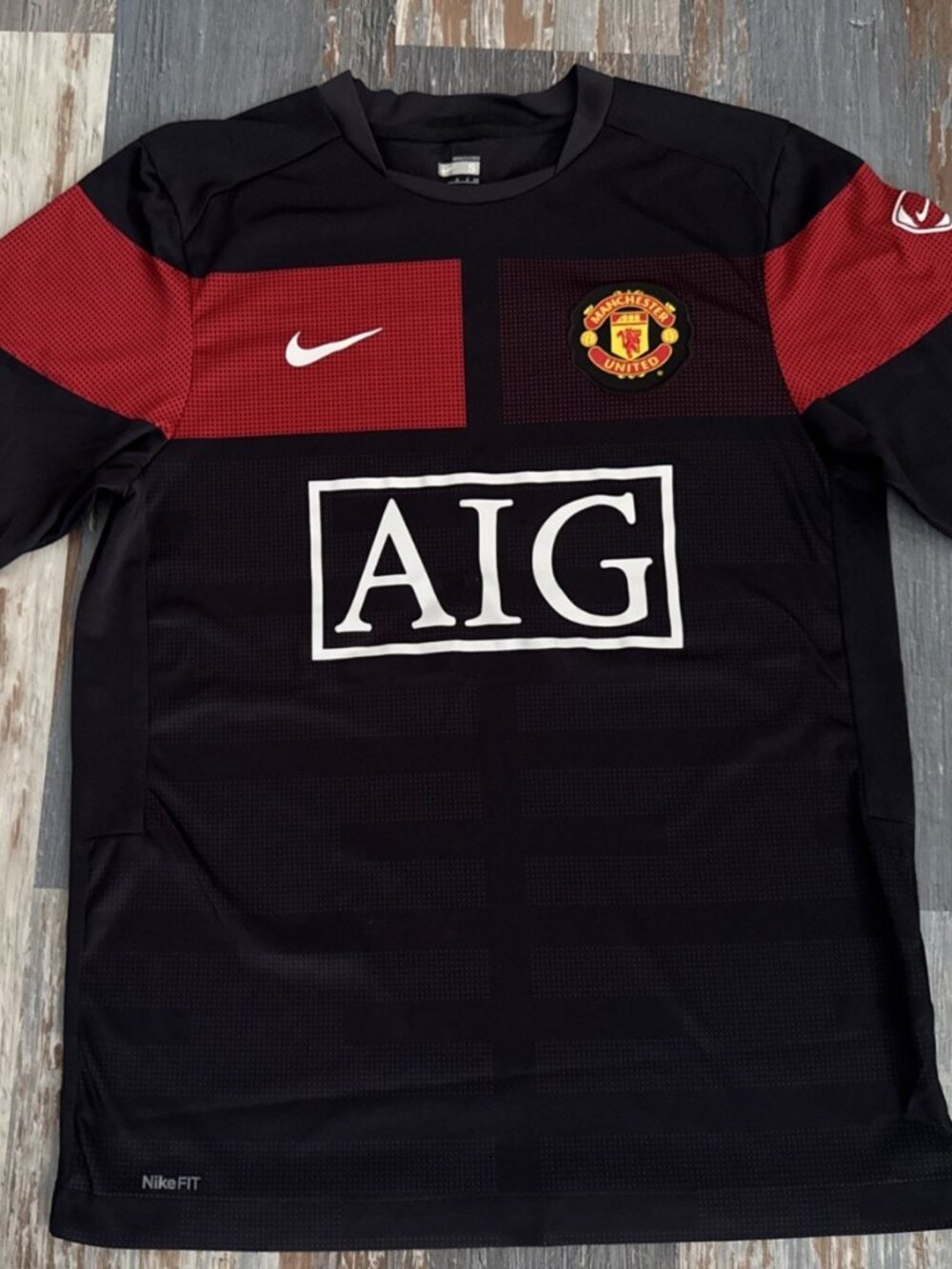 Nike Manchester United Jersey Mens Small Black Premier League Soccer 2009 EXC